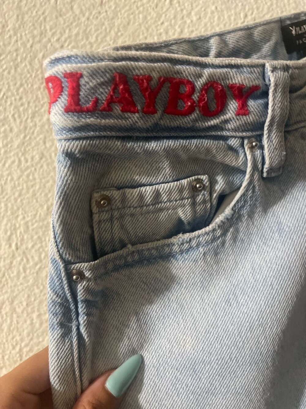 Playboy x PacSun Light Wash Distressed High Rise Jeans - Picture 3 of 7